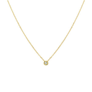 collier diamant 0.03ct h si 41 - 43 - 45 cm 14K geelgoud
