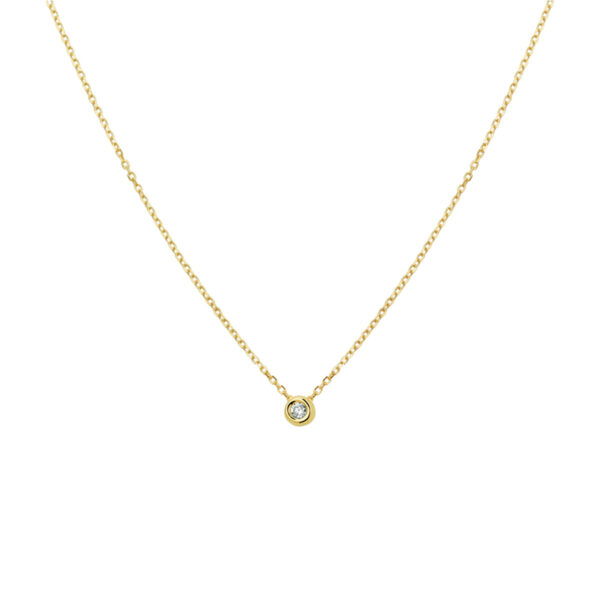 collier diamant 0.03ct h si 41 - 43 - 45 cm 14K geelgoud