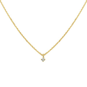 collier diamant 0.03ct h si 41 - 43 - 45 cm 14K geelgoud