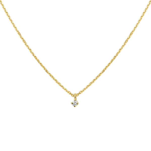 collier diamant 0.03ct h si 41 - 43 - 45 cm 14K geelgoud