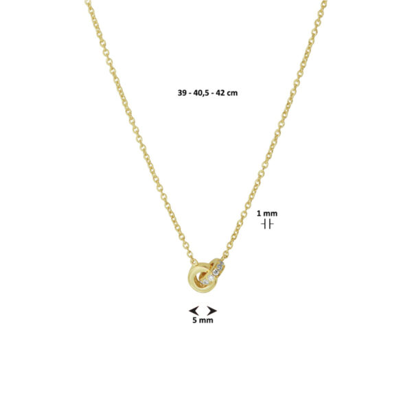 collier diamant 0.05ct h si 39-40,5-42 cm 14K geelgoud - Afbeelding 3