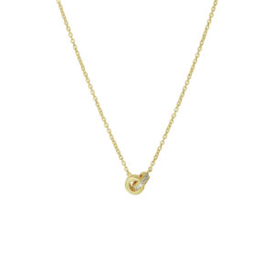 collier diamant 0.05ct h si 39-40,5-42 cm 14K geelgoud