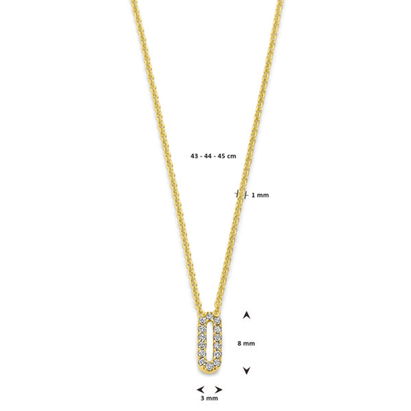 collier diamant 0.05ct h si 41 + 2 + 2 cm 14K geelgoud - Afbeelding 4