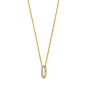 collier diamant 0.05ct h si 41 + 2 + 2 cm 14K geelgoud