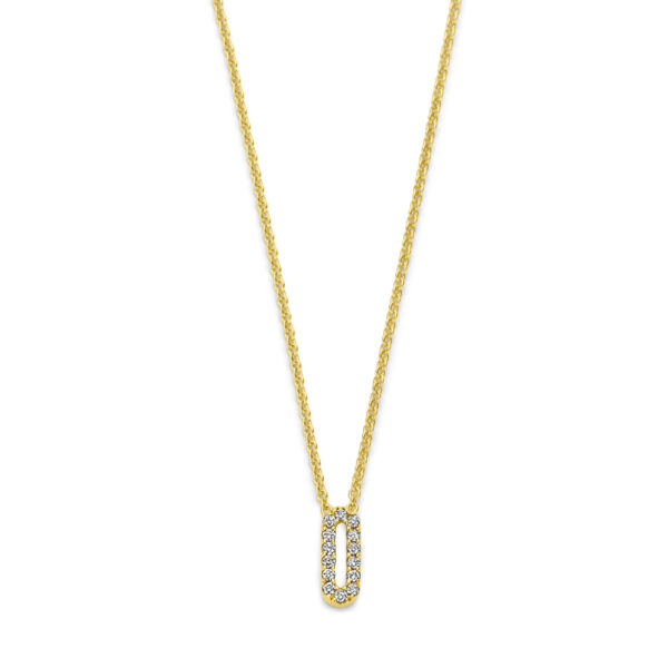 collier diamant 0.05ct h si 41 + 2 + 2 cm 14K geelgoud