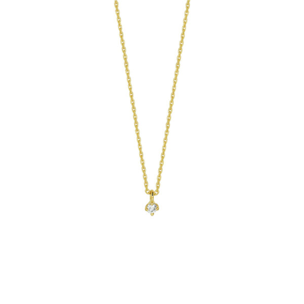 collier diamant 0.05ct h si 41 - 43 - 45 cm 14K geelgoud