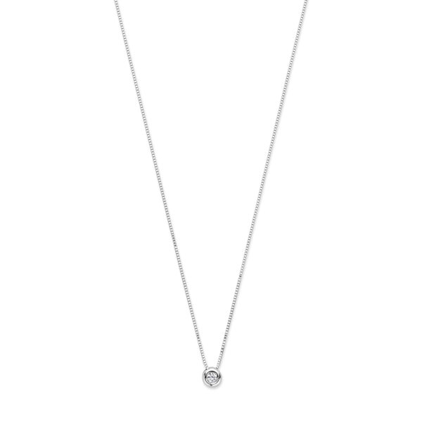 collier diamant 0.05ct h si 42 – 45 cm 14K witgoud