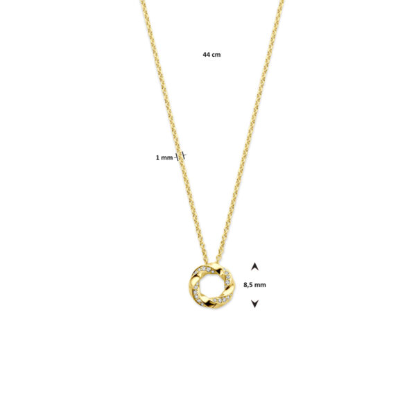 collier diamant 0.06ct h si 44 cm 14K geelgoud - Afbeelding 4
