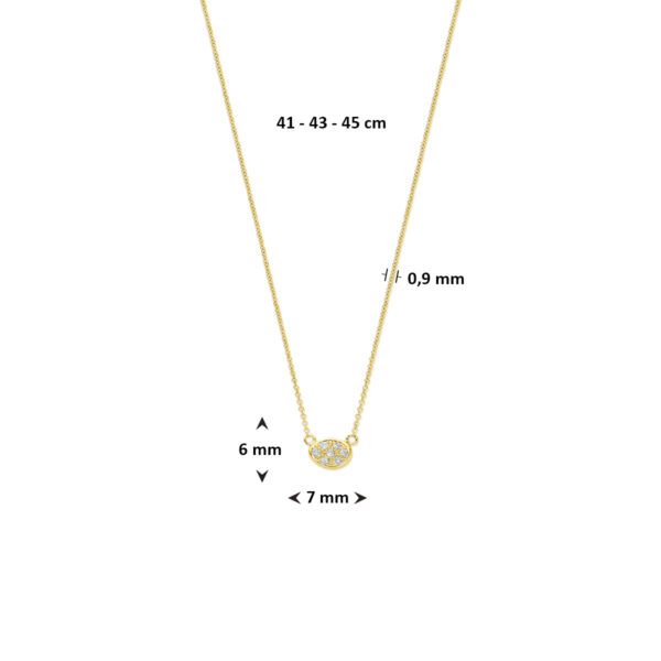 collier diamant 0.07ct h si 41 - 43 - 45 cm 14K geelgoud - Afbeelding 4