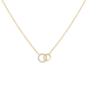collier diamant 0.08ct h p1 41 - 43 - 45 cm 14K geelgoud