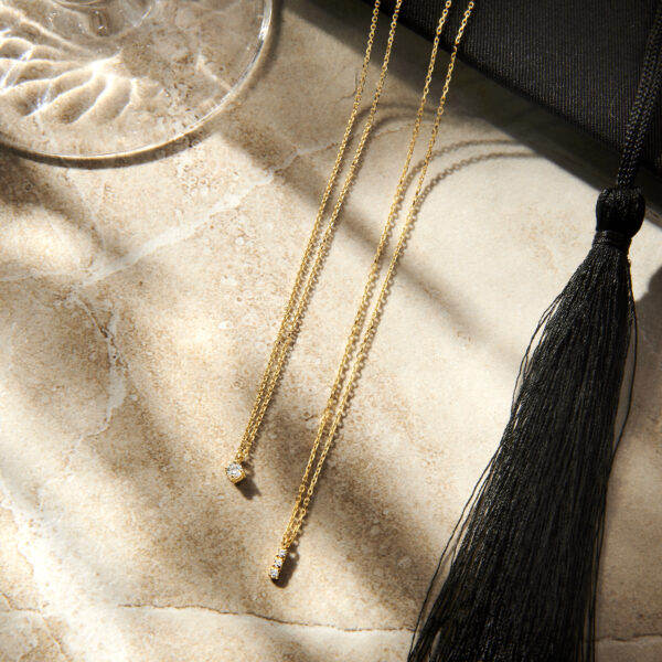 collier diamant 0.10ct h si 41 - 43 - 45 cm 14K geelgoud - Afbeelding 2
