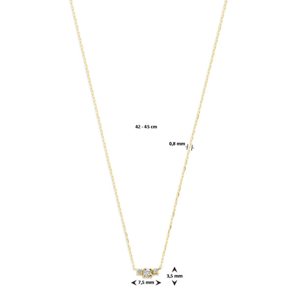 collier diamant 0.14ct h si 42 - 45 cm 18K geelgoud - Afbeelding 4