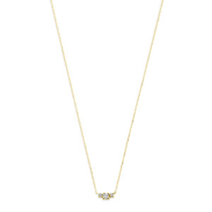collier diamant 0.14ct h si 42 - 45 cm 18K geelgoud