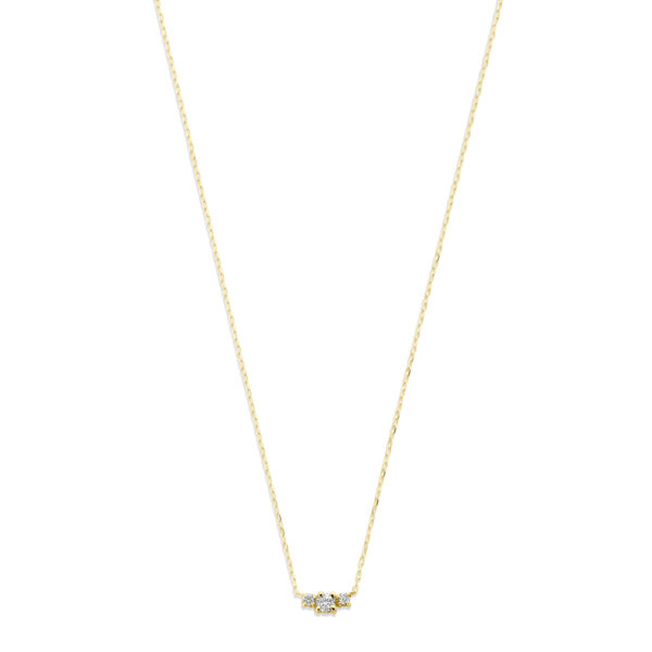 collier diamant 0.14ct h si 42 - 45 cm 18K geelgoud