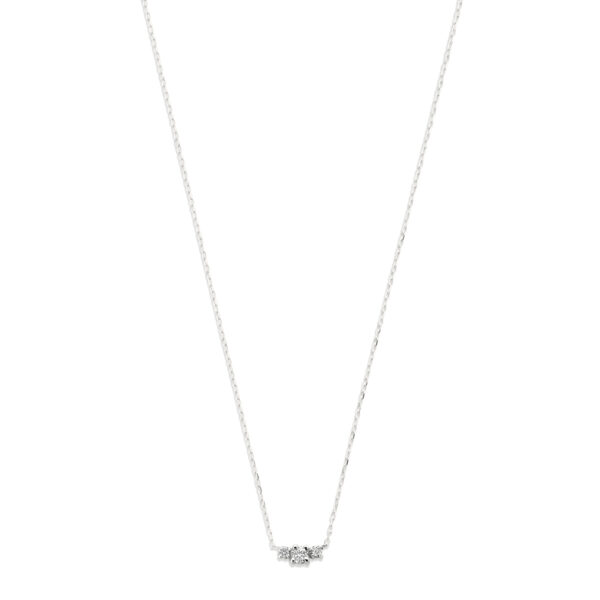 collier diamant 0.14ct h si 42 - 45 cm 18K witgoud