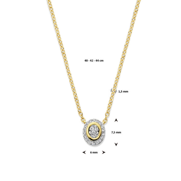 collier diamant 40 - 42 - 44 cm 0.25ct h si 14K geelgoud - Afbeelding 4