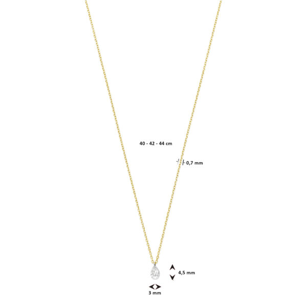collier diamant 40 – 42 – 44 cm 0.10ct g si 18K geelgoud - Afbeelding 4