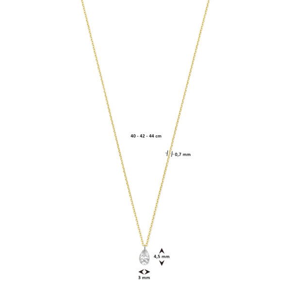 collier diamant 40 – 42 – 44 cm 0.15ct g si 18K geelgoud - Afbeelding 4