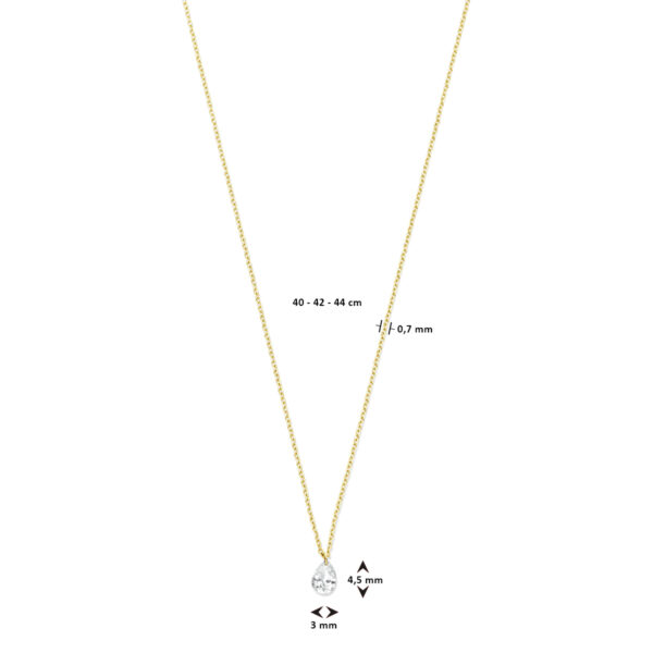 collier diamant 40 – 42 – 44 cm 0.20ct g si 18K geelgoud - Afbeelding 4