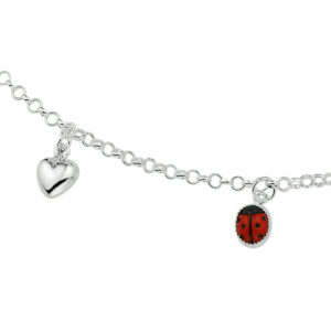 collier diverse bedels 38 cm zilver wit