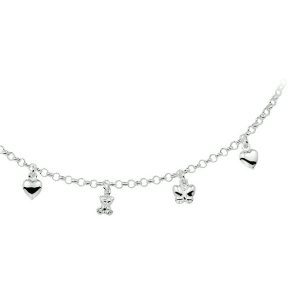 collier diverse bedels 42 cm zilver wit - Afbeelding 2