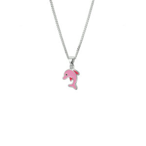 collier dolfijn 36 + 4 cm zilver gerhodineerd