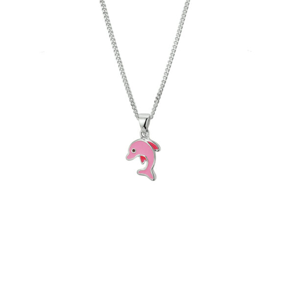 collier dolfijn 36 + 4 cm zilver gerhodineerd