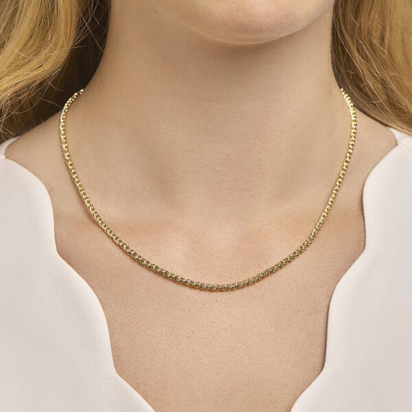 collier draadschakel 2,8 mm 45 cm Silgold (geel met zilverkern) - Afbeelding 3