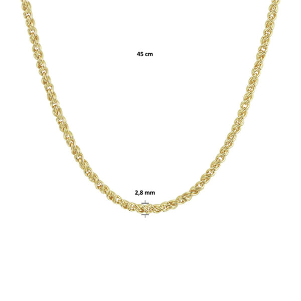 collier draadschakel 2,8 mm 45 cm Silgold (geel met zilverkern) - Afbeelding 4