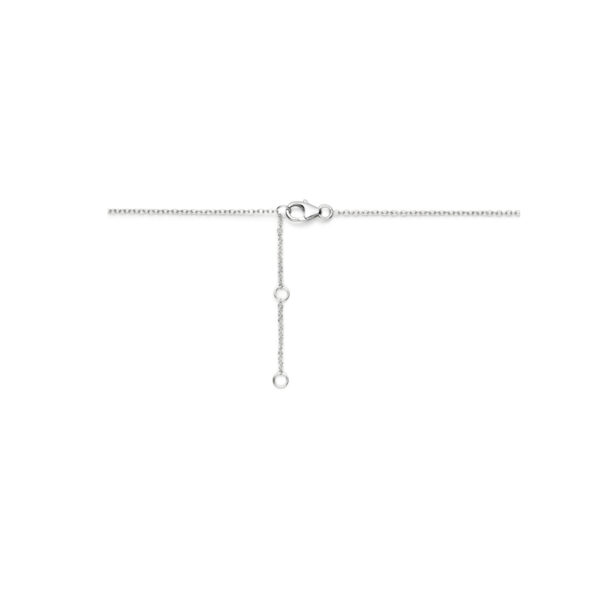 collier druppel 41 - 43 - 45 cm zilver gerhodineerd - Afbeelding 3