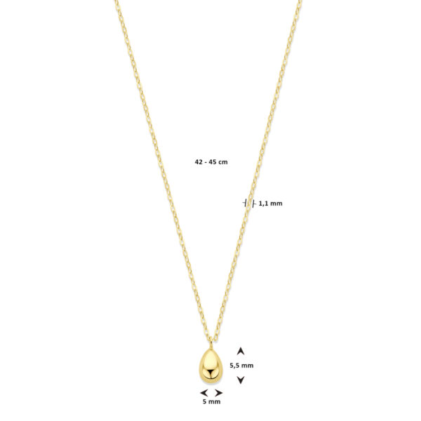 collier druppel 42 - 45 cm 14K geelgoud - Afbeelding 4
