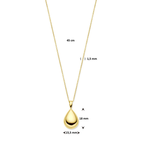 collier druppel 45 cm 14K geelgoud - Afbeelding 4