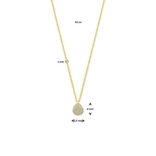 collier druppel diamant 0.10ct h si 44 cm 14K geelgoud - Afbeelding 4