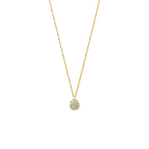 collier druppel diamant 0.10ct h si 44 cm 14K geelgoud