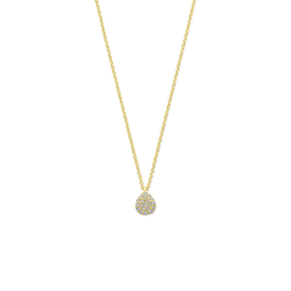 collier druppel diamant 0.10ct h si 44 cm 14K geelgoud