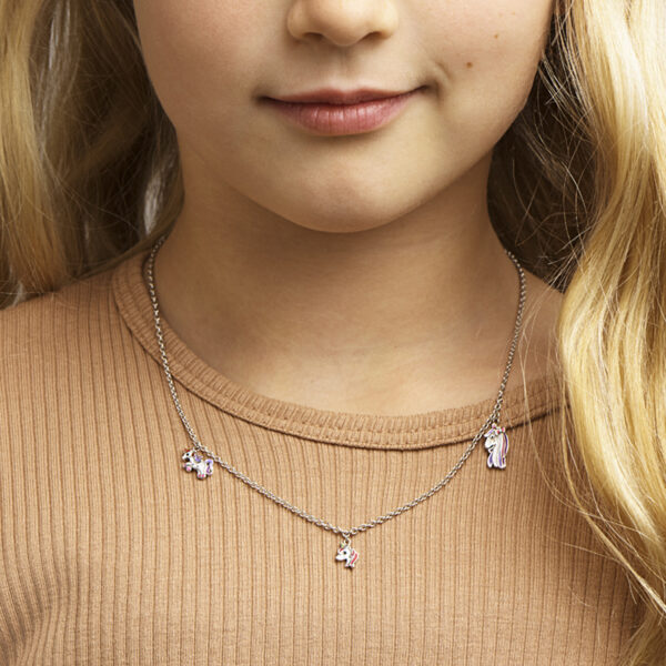collier eenhoorn 36 + 4 cm zilver gerhodineerd - Afbeelding 2