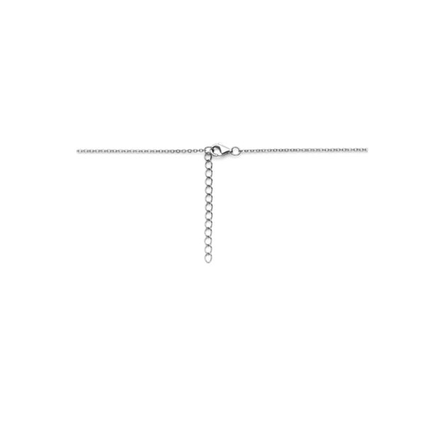 collier emaille hartjes 36 + 4 cm zilver gerhodineerd - Afbeelding 3