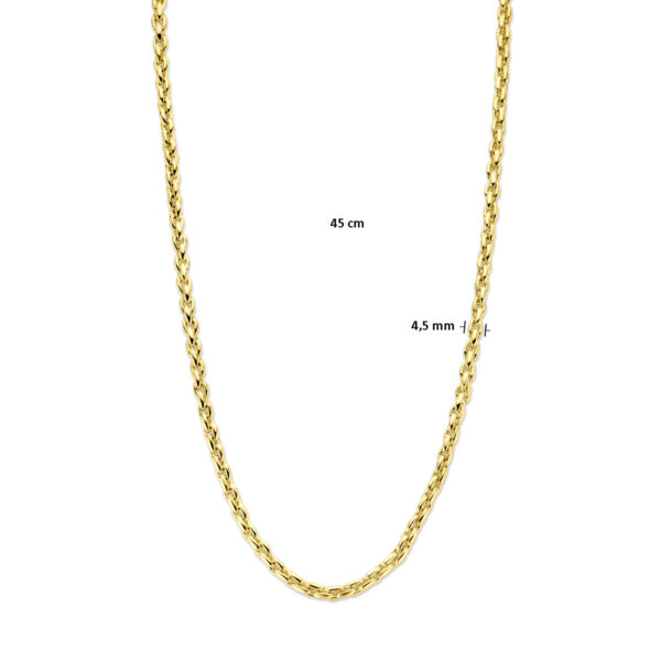 collier fantasie schakel 4,5 mm 45 cm 14K geelgoud - Afbeelding 3
