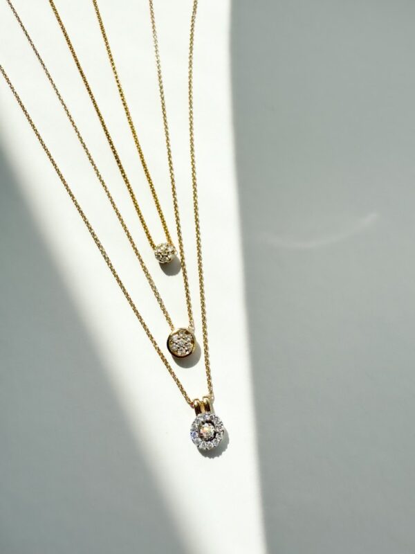 Collier geelgoud briljant 0,06 crt. - Afbeelding 2