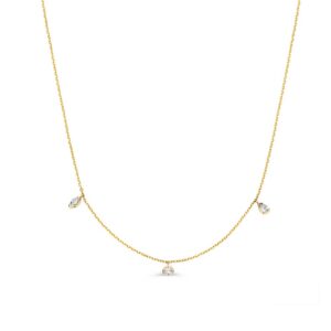 Collier geelgoud briljant 0,24 crt.
