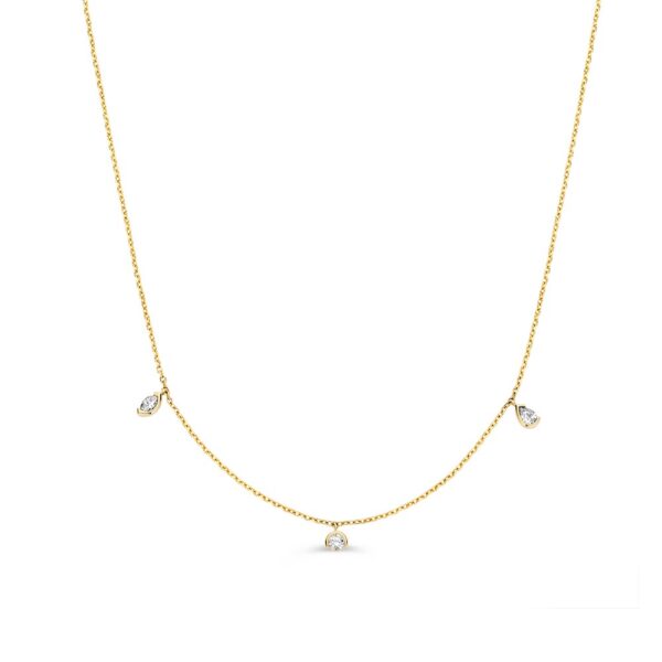 Collier geelgoud briljant 0,24 crt.