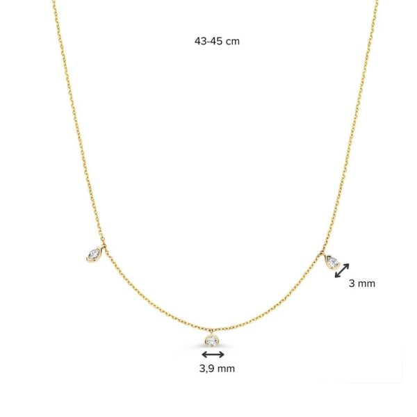 Collier geelgoud briljant 0,24 crt. - Afbeelding 3