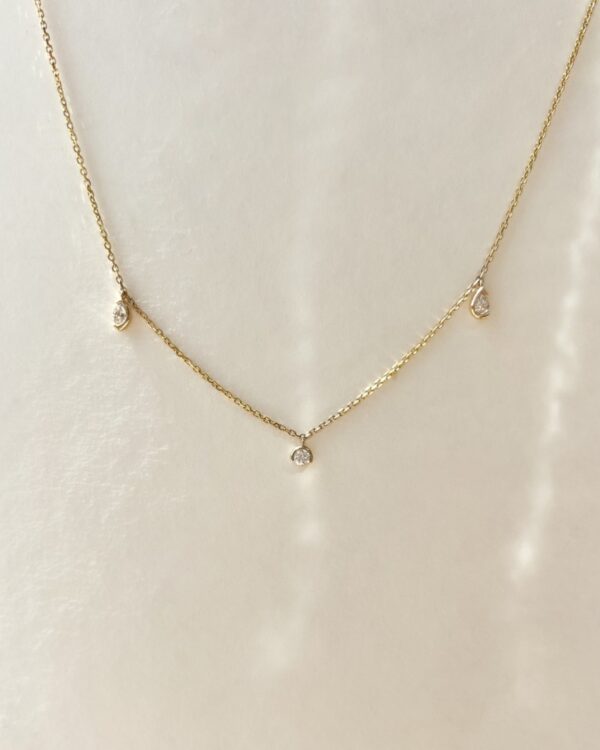 Collier geelgoud briljant 0,24 crt. - Afbeelding 2