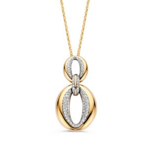 Collier geelgoud briljant 0,32 crt.