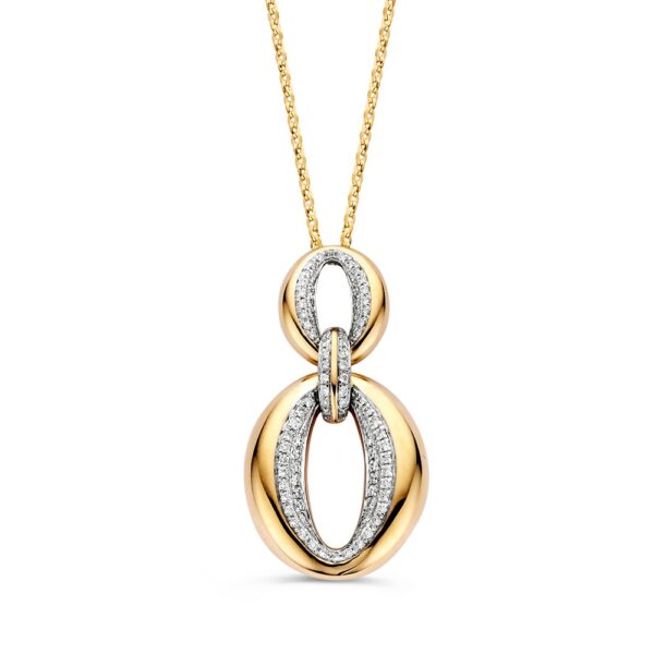 Collier geelgoud briljant 0,32 crt.