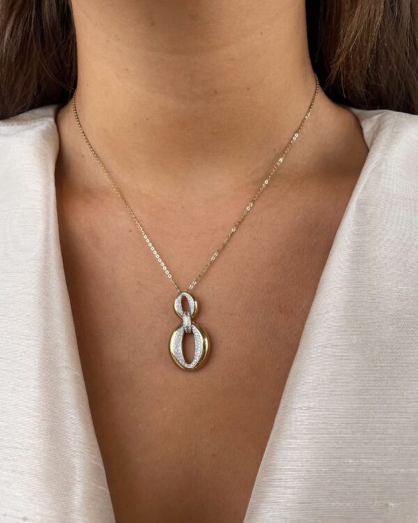 Collier geelgoud briljant 0,32 crt. - Afbeelding 2