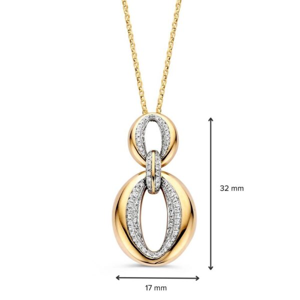 Collier geelgoud briljant 0,32 crt. - Afbeelding 3