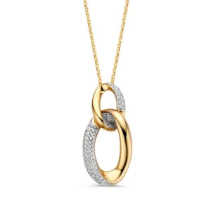 Collier geelgoud briljant 0,39 crt.