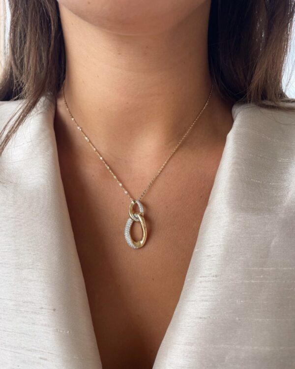 Collier geelgoud briljant 0,39 crt. - Afbeelding 2