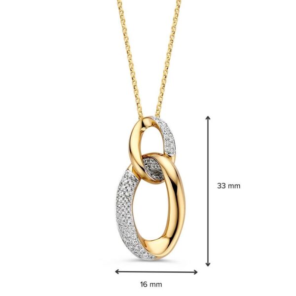 Collier geelgoud briljant 0,39 crt. - Afbeelding 3